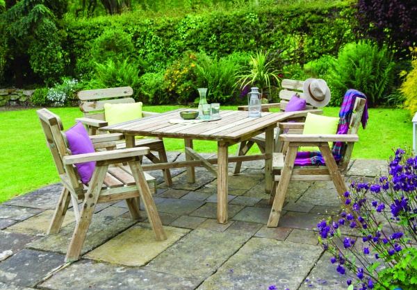 NEW ABBEY SQUARE TABLE & CHAIR SET WOODEN PRESSURE TREATED